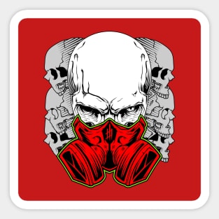 Masked toxic skull Sticker